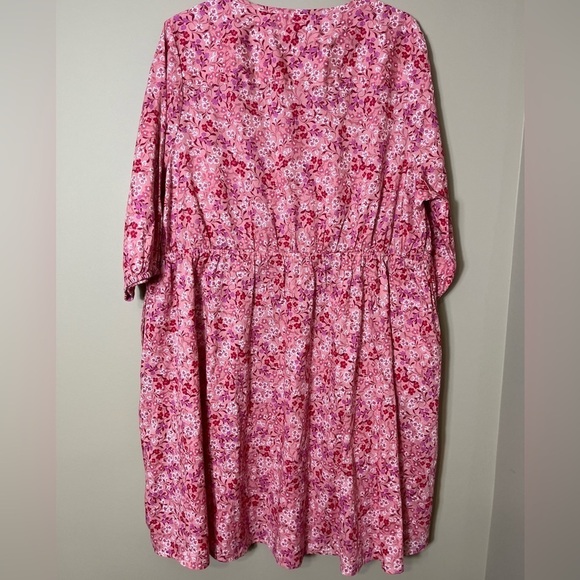 NWT Terra & Sky Cotton Smock Button Front Floral Peasant Dress Size 2X - Picture 5 of 12